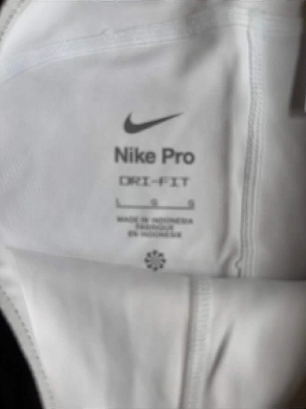 NWOT Nike White Pro Compression Shorts with Black Branded Waistband